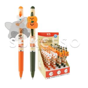 M&G Erasable Retractable Gel Pen 0.7mm Crystal Blue Pumpkin Party AKPU8472