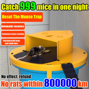 💥Japan technology💥 Mouse Trap For Big Rats Rat Trap Bucket Smart mouse trap Plastic cover is automatically reset flip Mouse catcher trap Safe and nontoxic Auto Reset Trap Door Style Bucket