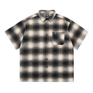 Chicano flannel polo Áo sơ mi cotton polyster Áo sơ mi ngắn tay cho nam giới