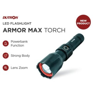 SENTER LED ZOOM DUTRON ARMOR MAX - CAHAYA SUPER TERANG - ZOOM LASER - JARAK JAUH - 3 MODE - ALUMINIUM ALLOY - TYPE-C