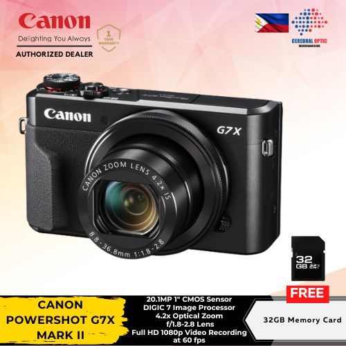 CANON POWERSHOT G7X MARK II + FREE 32GB SD CARD Cerebral Optic