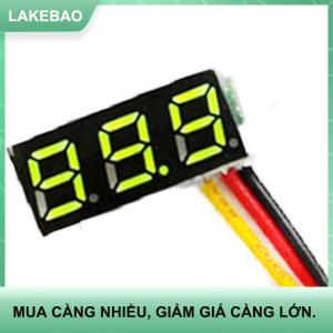 【LAKEBAO】 Siêu nhỏ màu xanh lá cây kỹ thuật số DC 0.28 inch siêu nhỏ kỹ thuật số DC điện áp Meter LED điện áp hiển thị có thể điều chỉnh hiển thị kỹ thuật số ba dây DC0-100V Pin Vôn kế