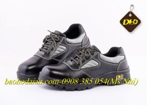 Giày da bảo hộ lao động chính hãng DH20 mũi sắt đế thép bảo vệ chân- Hình thật