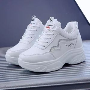 Giày Sneaker nữ KO độn đế 6cm viền kẻ chất liệu da siêu đẹp phong cách thể thao giày nữ đi học giày thể thao độn đế