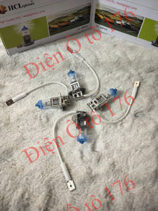 COMBO 5 bóng đèn pha ô tô bóng đèn Halogen H3-HCL đầu xanh siêu sáng. Điện 12v và 24v
