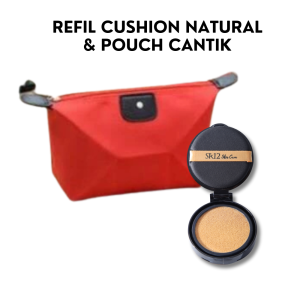 SR12 Cushion Natural Make Up Glowing Full Coverage Bedak Foundation Tahan Lama