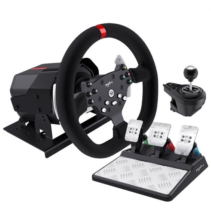 PXN V10 Steering Wheel Racing 3 Pedals Dual Motor Force Feedback