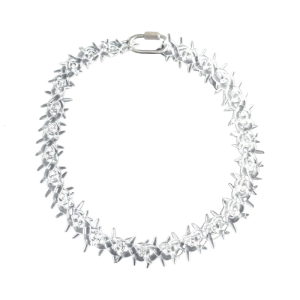 Punk Style Clear Acrylic Spikes Necklace Adjustable Length Necklace Acrylic Neck Suitable for Men and Women