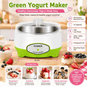 SHANBEN Household DIY Yogurt Maker 1L Low Power Energy‑Saving Yogurt Machine
