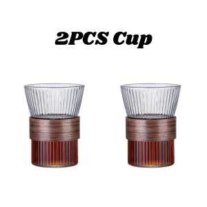 Crystal House High Quality Transparent Borosilicate Glass Mug with Wooden Buckle For Coffee Juice Tea Beverage