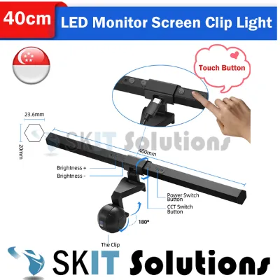 26cm / 40cm Adjustable LED Laptop Monitor Smart Screen Clip Hanging Light USB Desktop e-Reading Table Lamp Bar Dimmable Eye Protect No Glare USB Powered Clip On with Remote Control Adjustable Light brightness Choice of White / Neutral / Warm Light