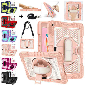 For Xiaomi Redmi Pad SE 4G 8.7 inch 2024 Armor Hybrid Stand Casing Rugged Hard Cover Rotate WIth Strap