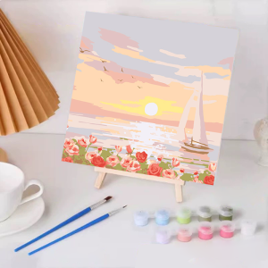 Nanafine【🚀Thai Shipping】 20 * 20 CM ภูมิทัศน์ DIY ภาพวาดดิจิตอลภาพวาดตกแต่งอะคริลิคของขวัญสำหรับเด็ก Home Wall Decor Painting By Numbers