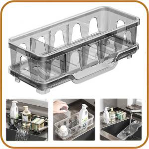 Kitchen Faucet Sink Drain Rack Sponge Holder with Drainer Shelf Kitchen Sink Organizer 沥水架
