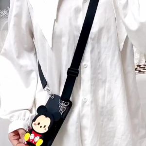 OPPO A17K A58 A98 Reno 11 12 F 10 2F 5F 4F 6 5 F11 A3 Pro A5S A3S A12 A92 A52 A31 A96 A76 Minnie Wallet Strap Phone Case