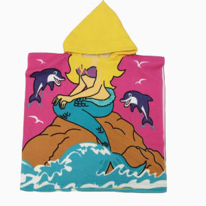 VREN Baby Cartoon Baby Bath Towel Microfiber Cotton Hooded Beach Towel Newborn Cape Towels Soft Poncho Kids Bathing Stuff Infant Washcloth