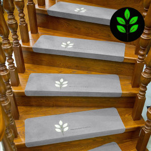 Five-leaf Grass Self-adhesive Luminous Non-slip Stair Carpet Mat Floor Staircase Carpets Protector Mats Safety for Kids