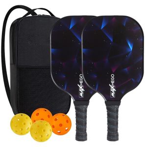[SG stock Fast Shipping]Pickleball Paddle Set of 2 and Ball Set Pickle Ball Racket 2 Paddles with 4 Balls