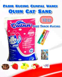 Free Snack Stick - 12 Liter QUINN CAT SAND Pasir Kucing Gumpal Wangi Premium anti Bakteri