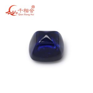 Royal Blue Sugar Tower Shape Lab Grown Sapphire Synthetic Corundum Loose Gemstone With Visible Inclusions Charms Accessories for DIY