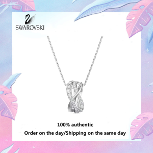 💖 Swarovski 💖 Womens fashion S925 Sterling Silver Necklace D0857243 Twisted diamond pendant necklace Valentine gift Birthday gift