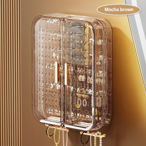 Happihaus Bedroom Wall Necklace Storage Transparent Jewelry Display Rack Large Capacity Storage Box