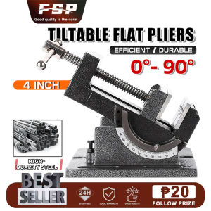 Tiltable Bench Vise Heavy Duty Strong Impact Resistance 0-90° Inclination Guide Type Angle Flat Tongs Durable Cast Iron And Steel Material Bench Vise Great for wood plastic light metal working and jewelry DIY projects
