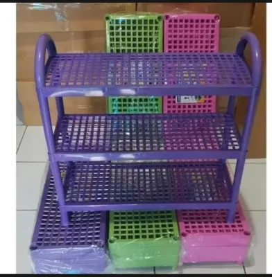 Rak Sepatu 4 Susun dan 3 Susun Rak Sandal Serbaguna Bahan Plastik 5 Layer Shoe Rack Organizer COD