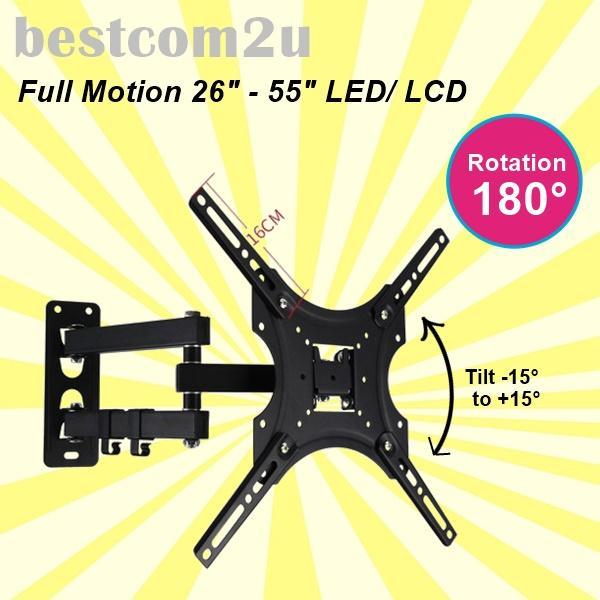 Full Motion 32 - 55 Inch Adjustable Tilt Swivel TV Wall Mount ...