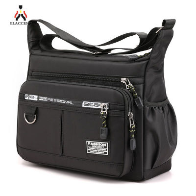 ELACCENT Men's crossbody bag fashion casual shoulder bag large capacity multi compartments men's bag