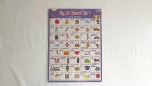 ภาษาอังกฤษสำหรับเด็ก 220 หนึ่ง sight word โปสเตอร์คำศัพท์ความถี่สูง คำศัพท์ภาษาอังกฤษ อุปกรณ์การสอน ตกแต่งห้องเรียน