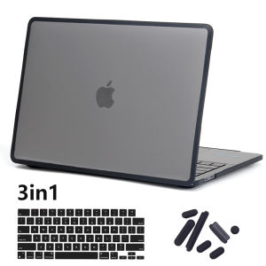 TPU + PC Transparent Cover Case for 2024 Macbook Pro M4 M3 Air 13 Pro 14 16 inch A3401 A3402 A3113 A3114 Case Hard Matte Smooth Shockproof Protector Free Silicone keyboard cover skin