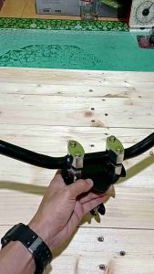 Paket Stang Bison Rzr Plus Dudukan Stang Racing Road Race Universal Motor Yamaha Bebek Matic Satu Sett