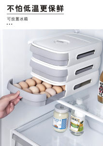 Auto Roll Egg Tray Storage Box Stackable Refrigerator Kotak Telur 18-21pcs BPA-free VISE HOME