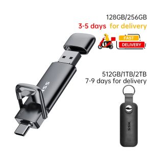 SSK 550MB/s Original Flash Drive 128GB USB C Flash Drive 256GB OTG Type C Thumb Drive 1TB Flashdrive 2TB usb with karaoke songs