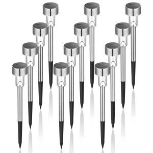 updated model Solar LED Lights Outdoor Waterproof Stainless Steel Pathway Lights Solar Garden Lights for Patio Lawn Yard and Landscape