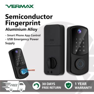 Vermax Smart Door Lock Support fingerprint/Code/Card/Key/ Remote Unlock/Temporary Code Smart Lock