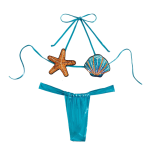 Phụ Nữ Đồ bơi cho bé gái Thiết Lập Hai Pcs Chia Đồ Bơi Starfishes Đồ Bơi Nữ Eo Thấp Bộ Đồ Tắm Cho Kỳ Nghỉ