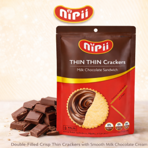 Nipii Thin Thin Cracker Milk Chocolate Sandwich Peanut Butter Sandwich Biskut Nipis Mentega Kacang