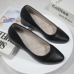 GCshoes Black Shoes Formal Office School Painless Women Ladies Shoes #GD9038-1