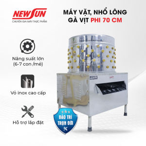 Máy vặt lông gà vịt phi 70cm NEWSUN Hàng chính hãngInox cao cấp năng suất 6-7 con/mẻ - Vặt nhanh sạch Tặng Phễu cắt tiết gà+ com bo 20 núm vặt lông gà