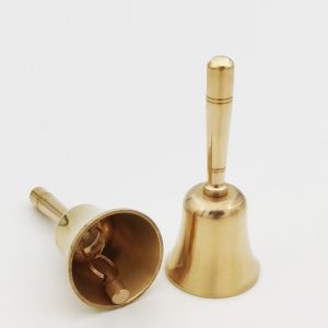 OPBWQH Vintage Pure Copper Hand Bell Extra Loud Manual Operation Solid Brass Call Bell Decorative Sturdy Hand Cranked Bell Childrens Education