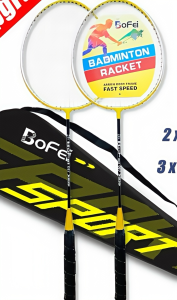 Professional Badminton Racket Set with 2-Pcs Training Equipment for Students and Fitness Enthusiasts with Free 3pcs Shuttlecocks