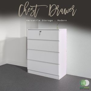 Murah Kabinet/Almari Baju/Laci Bilik Tidur 🔥DIY & EASY INSTALL🗄️/ Fast Deliver 🚀 Sampoint Furniture -Chest Drawer 4 Layers -Deep Storage with Lock/ Modern Wardrobe for Clothes/Multifunction Cabinet /Perfect for Bedroom & Home Use (READY STOCK)