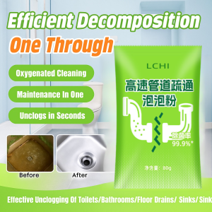 Highspeed Oxygen Bubble Powder Powerful Pipe Unclogger Dissolve Oil Drain Unclogger in One Pour