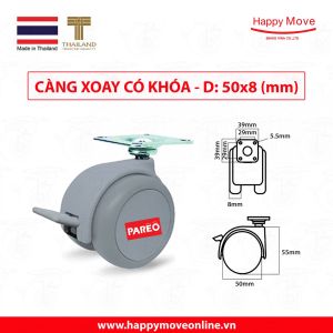Bộ 4 bánh xe càng xoay 360 độ 38-50mm cho ghế/bàn xoay văn phòng nội thất - tải 40kg - Happy MoveThái Lan