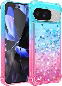 for Google Pixel 10 Pro XL CaseGirls Woman Clear Glitter Flowing Liquid Quicksand Shockproof Corner Phone Case for Pixel 10/10 Pro CasePixel9Pro XL CasePixel 9/9 Pro CasePixel 8 Pro/8A/8 Case