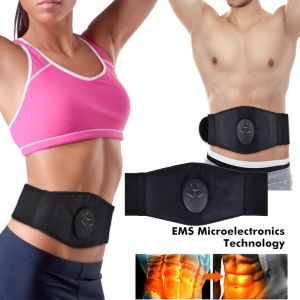 EMS Waist Slimming Belt Electric Abdominal Muscle Stimulator Belly Trainer Sweat Fat Burner Weight Loss Belt Body Shaper Fitness for Men Woman