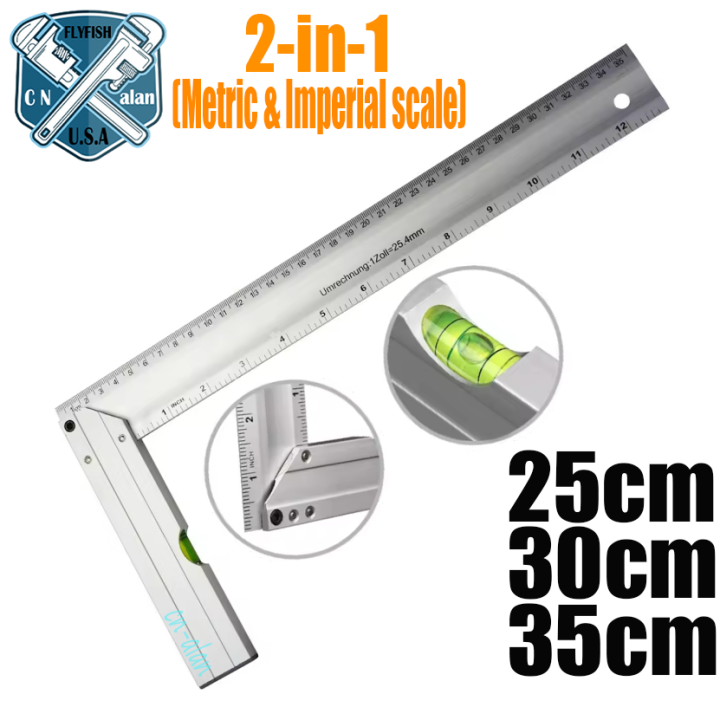 Woodworking Square Aladeno Mini Aluminum Alloy Center Finder & Speed Square - 90 Degree For Woodworking & Carpentry Machinist Square - View #5