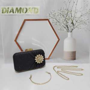 Model Baru! Clutch Pesta Farnell Import Tas Kondangan Wanita Diamond B2201 Cantik Elegan